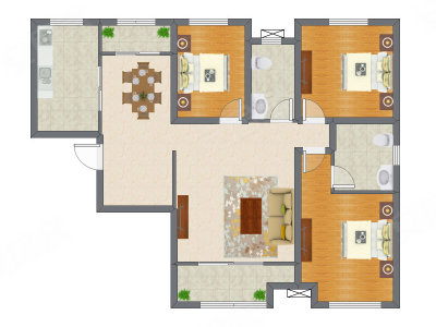 3室2厅 135.70平米