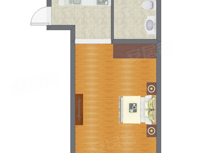 1室0厅 55.88平米