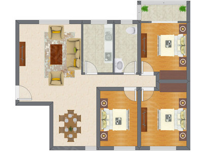 3室2厅 89.50平米