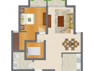 2室2厅 99.82平米