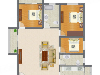 3室1厅 88.35平米