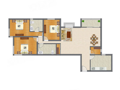 3室2厅 150.32平米