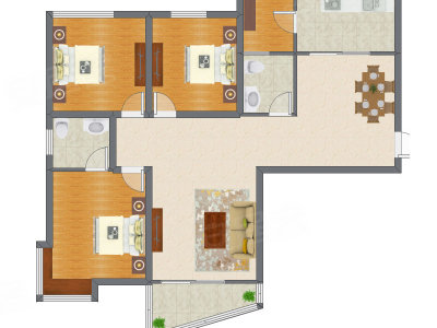 3室2厅 128.18平米