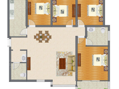 4室2厅 148.58平米