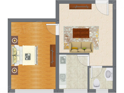 1室1厅 65.10平米