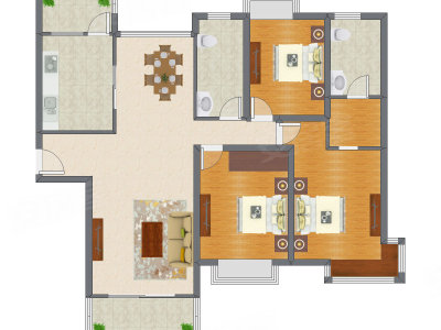 3室2厅 145.78平米