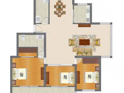 3室2厅 144.21平米