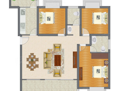 3室2厅 116.91平米