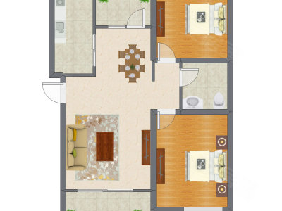 2室2厅 192.45平米户型图