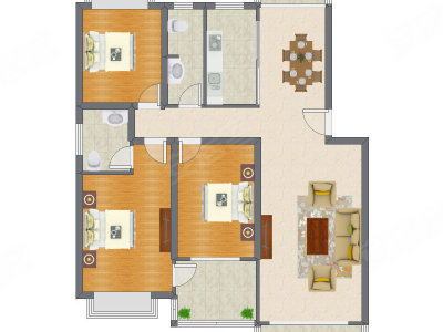 3室2厅 138.82平米