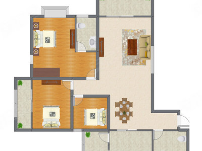 3室2厅 145.58平米