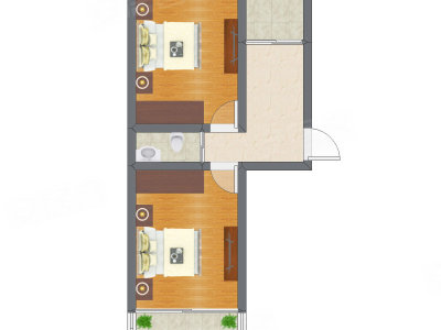 2室1厅 58.11平米