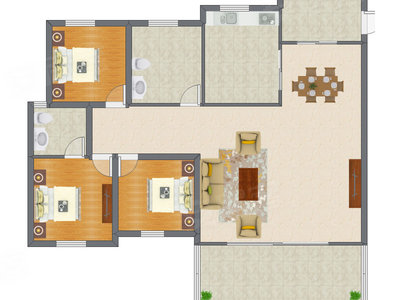 3室2厅 125.39平米