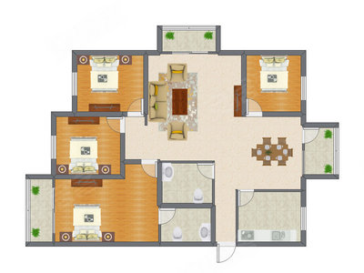4室2厅 150.89平米
