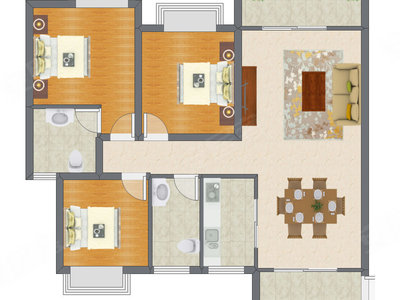 3室2厅 89.08平米