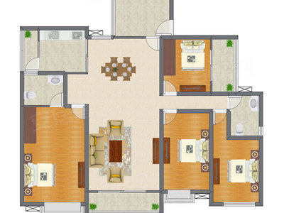 4室2厅 165.60平米