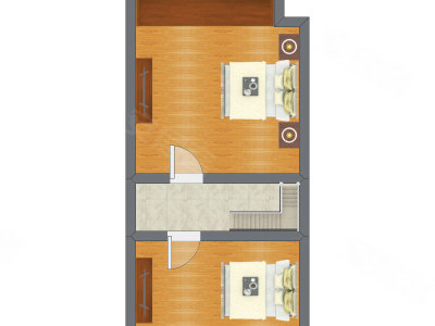 2室2厅 43.00平米户型图