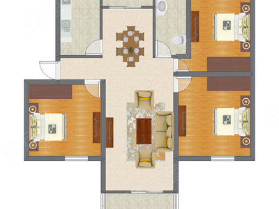 3室2厅 90.64平米