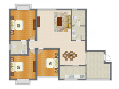 3室2厅 140.01平米