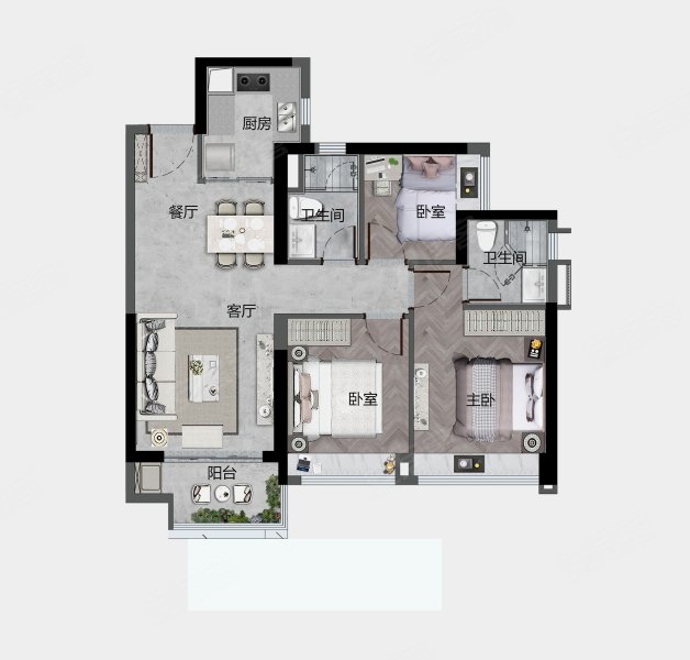 星樾山畔tod3室2厅2卫89㎡南365万