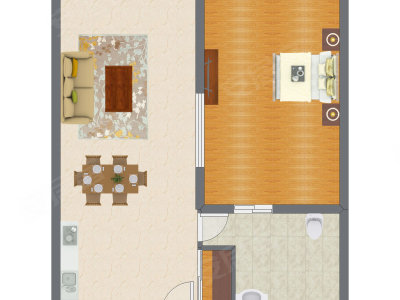 1室2厅 96.00平米