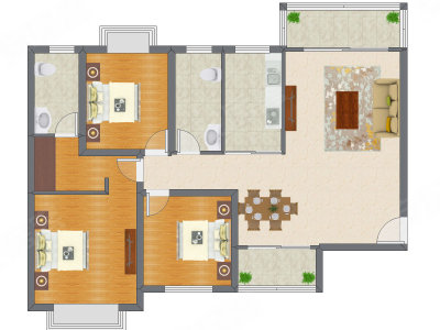 3室2厅 132.18平米
