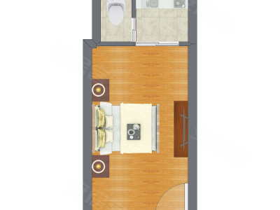 1室0厅 27.56平米户型图