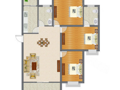 3室2厅 114.77平米