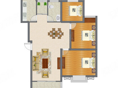 3室2厅 108.00平米