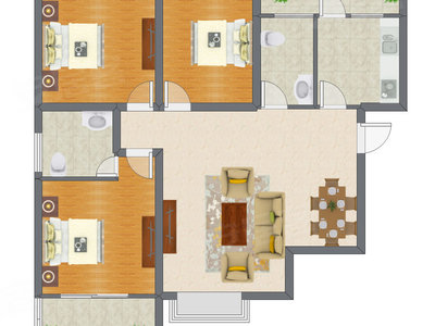 3室2厅 127.11平米