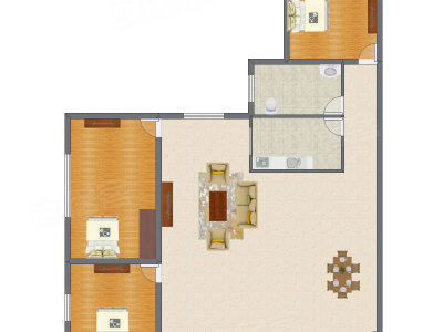 3室2厅 157.59平米