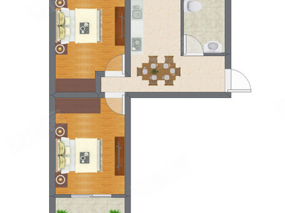 2室1厅 55.85平米