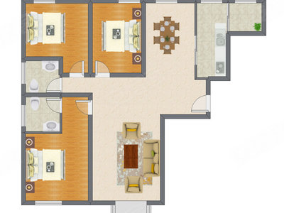 3室2厅 145.66平米