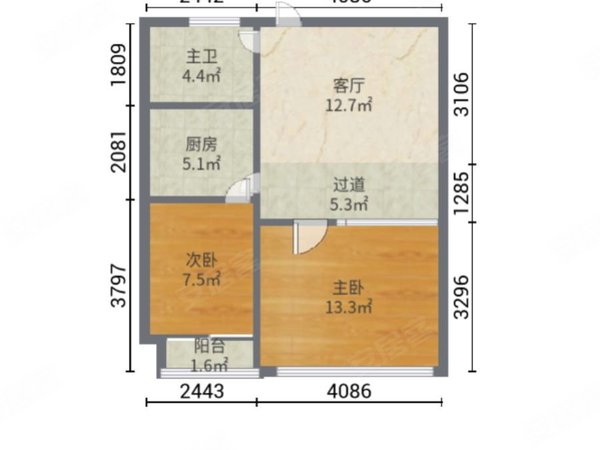 深圳龙岗宝龙振业峦山谷振业峦山谷 2室1厅1卫  电梯房 精装修55平米