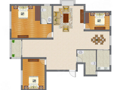 3室2厅 124.93平米