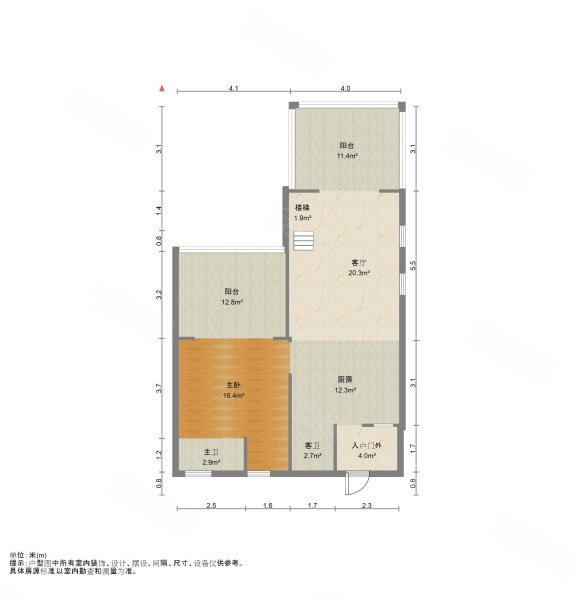 泰德白石郡2室2厅2卫110㎡南北800万