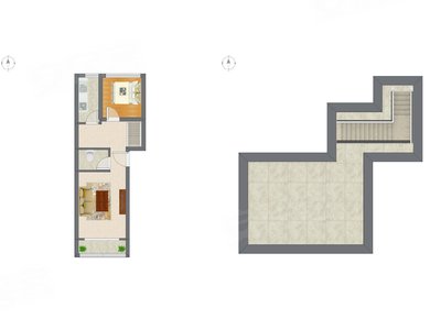 1室1厅 46.40平米户型图