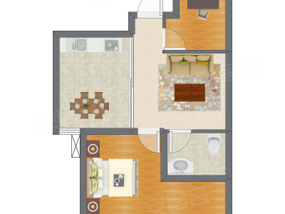 2室2厅 59.00平米