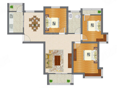 3室2厅 118.00平米户型图