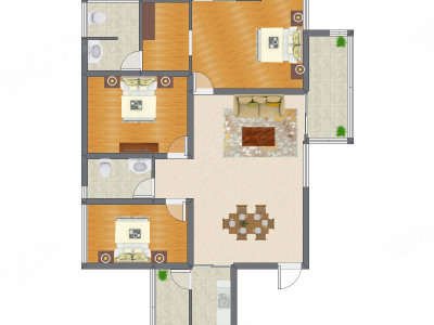 3室2厅 140.58平米