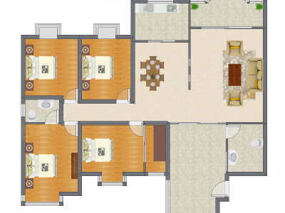 4室2厅 185.50平米