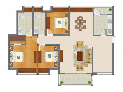3室2厅 132.57平米