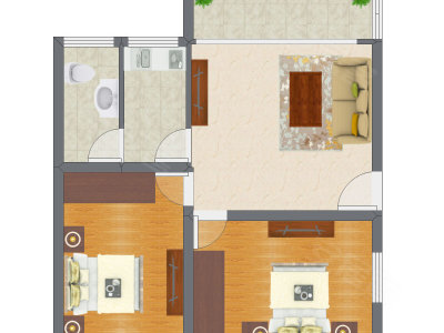 2室1厅 63.00平米户型图