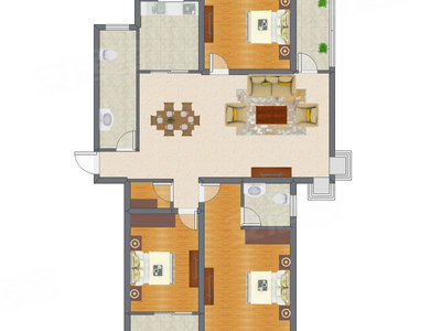3室2厅 111.63平米