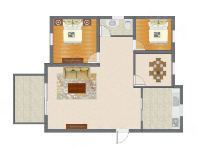 2室2厅 95.32平米