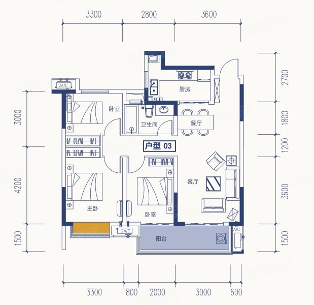 中建凤栖台(新房)3室2厅1卫102.93㎡南49万