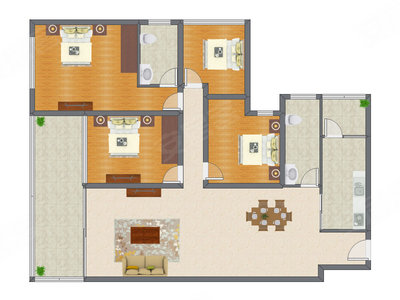 4室2厅 145.75平米