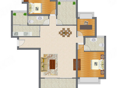 3室2厅 123.45平米