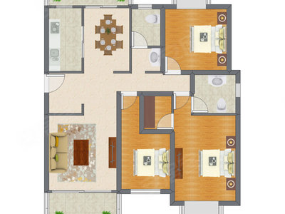 3室2厅 139.45平米户型图