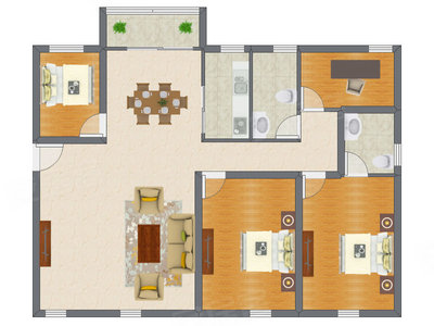 3室2厅 148.45平米